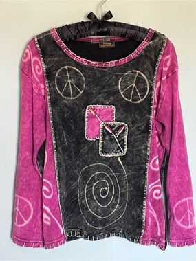 Rising International Patchwork Long-Sleeve, est. women’s large (see measure)